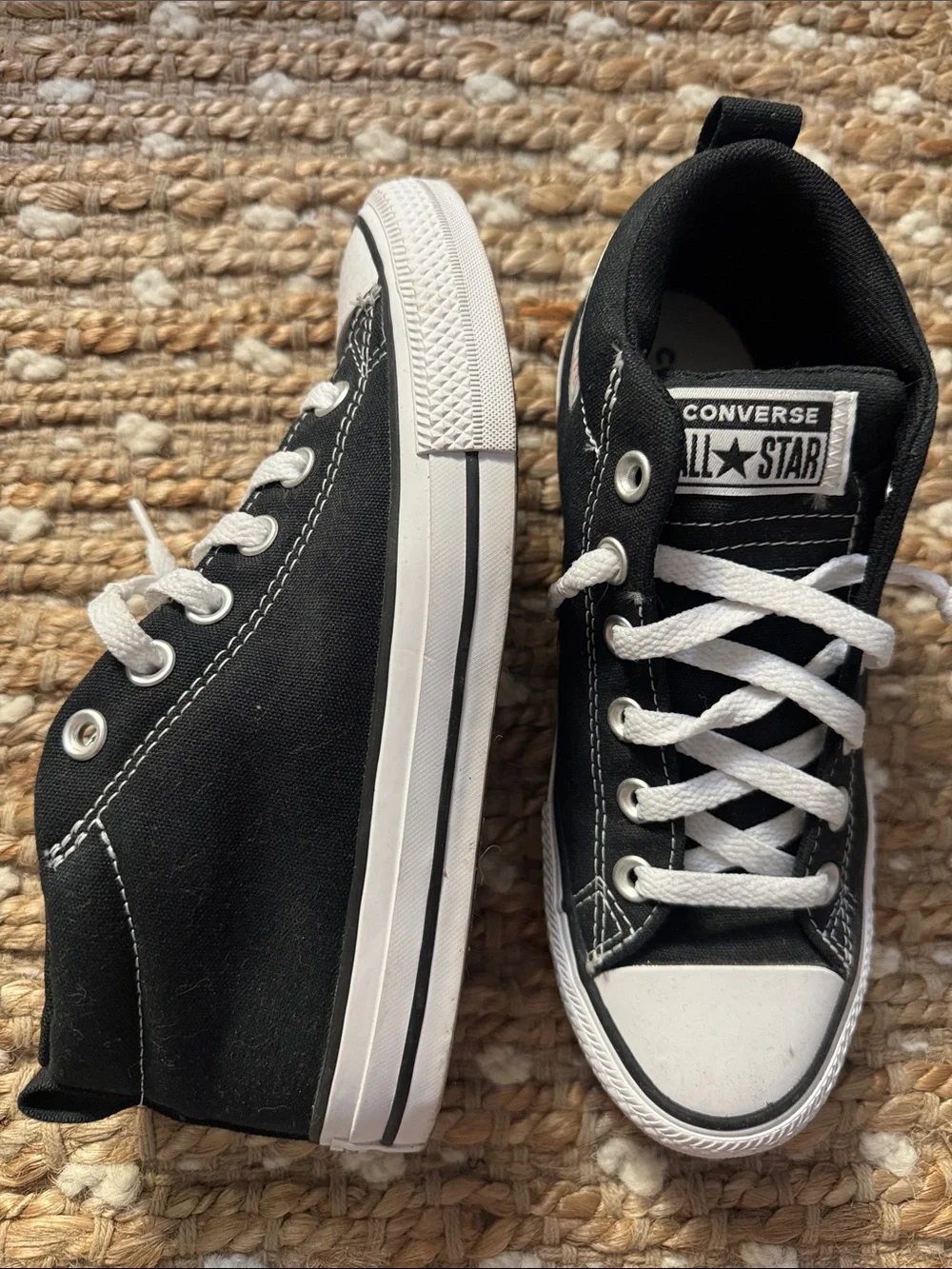 Converse Kids Black and White Low-Top Sneakers
